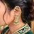 Kundan Ear Cuff Earrings, Indian Bridal Ear Wrap Jhumka, Green White Statement Wedding Jewelry