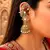 Kundan Ear Cuff Earrings, Indian Bridal Jhumka, Emerald Pearl Ear Wrap