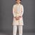 Off white printed cotton silk kurta pajama