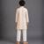 Off white printed cotton silk kurta pajama