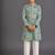 Green printed cotton silk kurta pajama