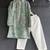 Green printed cotton silk kurta pajama