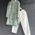Green printed cotton silk kurta pajama