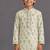 Off white printed cotton silk kurta pajama