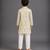 Off white printed cotton silk kurta pajama