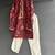 Deep red off white printed cotton silk kurta pajama