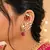 Kundan Peacock Ear Cuff Earrings, Ruby Red Statement Bridal Jewelry