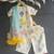 White multicolor printed cotton silk kurti set