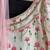 White and baby pink printed cotton silk dhoti kurta set