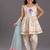 White printed cotton silk dhoti kurta set