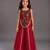 Maroon printed organza cotton silk co ord set