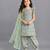 Pastel green printed cotton silk dhoti kurti set