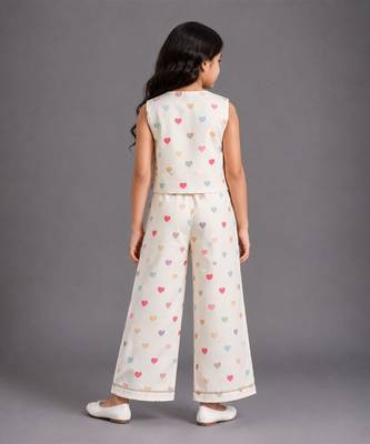 Off white printed cotton silk co ord set 2
