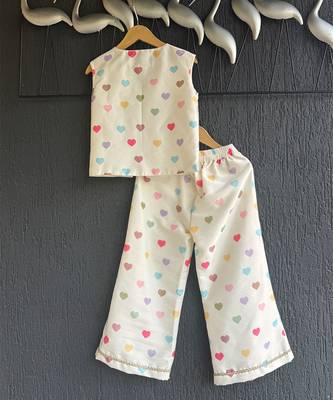 Off white printed cotton silk co ord set 5