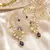 Purple Kundan Ear Cuff Earrings, Gold Tone Bridal Ear Wrap