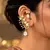 Peacock Ear Cuff Earrings, Gold Bridal Ear Wrap, CZ Teardrop Stones, Indian Wedding Climber
