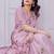 Women's pink embroidery work silk blend saree with unstitched piece