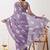 Women's purple floral print georgette saree with unstitched piece