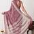 Women's pink floral print chiffon saree with unstitched piece