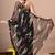 Women's black abstract print georgette saree with unstitched piece