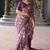 Women's purple batik cotton blend saree with unstitched piece