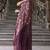 Women's purple batik cotton blend saree with unstitched piece