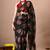 Women's black paisley,block print georgette saree with unstitched piece