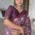 Women's purple batik cotton blend saree with unstitched piece