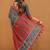 Women's black bagru cotton blend saree with unstitched piece