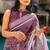 Women's purple ikkat print cotton silk blend saree with unstitched piece