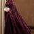 Women's maroon chevron/zig zag print chiffon saree with unstitched piece