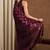 Women's maroon chevron/zig zag print chiffon saree with unstitched piece
