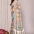 Women's multicolor stripes print chiffon saree with unstitched piece