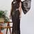 Women's brown floral print silk blend saree with unstitched piece