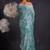 Women's blue floral print chiffon saree with unstitched piece