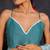 Women's blue floral print chiffon saree with unstitched piece