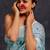 Women's blue floral print chiffon saree with unstitched piece