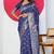 Women's blue zari woven design silk blend saree with unstitched piece