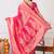 Women's pink woven design silk blend saree with unstitched piece