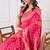 Women's pink woven design silk blend saree with unstitched piece