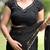 Women's black floral stripes print georgette saree with unstitched piece