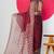 Women's maroon paisley kalamkari print chiffon saree with unstitched piece