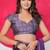 Women's purple paisley kalamkari print chiffon saree with unstitched piece