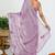 Women's lavender solid organza saree with unstitched piece