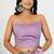 Women's lavender solid organza saree with unstitched piece