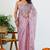 Women's pink solid organza saree with unstitched piece