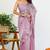 Women's pink solid organza saree with unstitched piece