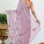 Women's pink solid organza saree with unstitched piece