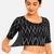 Black printed inner cotton lining side (smocked) stretchable top readymade saree blouse