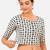 Grey printed inner cotton lining side (smocked) stretchable top readymade saree blouse